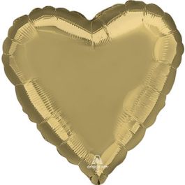 White Gold Heart Foil Balloon 18 Inch - Elegant Party Decor - Image 1