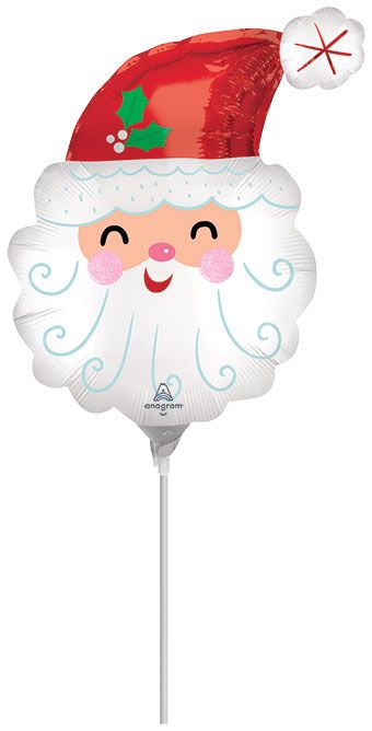 Smiley Santa Balloon - 5-Pack - Image 1