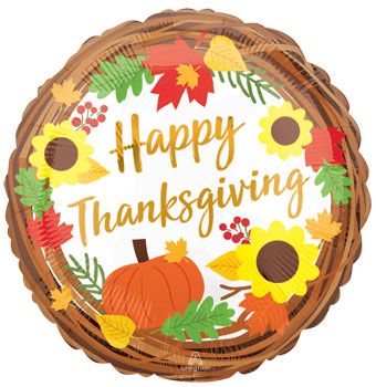 Thanksgiving Pumpkin Sunflower Foil Balloon Decoration - Image 1