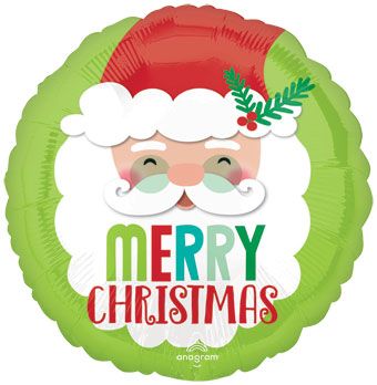 Merry Christmas Santa Balloon - 5-Pack - Image 1