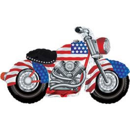 Patriotic Motorcycle Foil Balloon 45 Inch - Image 1