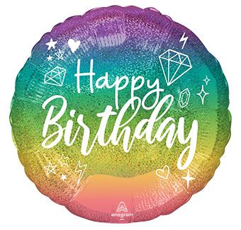18C HB SPARKLE (HOLO)(PKG) Balloon - Image 1