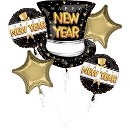 New Year Balloon Bouquet 18 Inch Foil - 1 Pack - Image 1