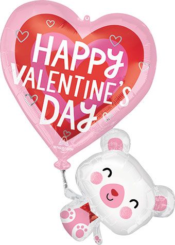 Happy Valentine's Day Bear Balloon 3-Pack - Image 1