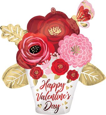 Valentine's Day Flower Balloon - 3-Pack - Image 1
