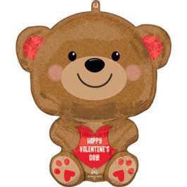 Valentine's Day Bear Foil Balloon 18 Inch - Image 1