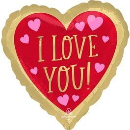 I Love You Heart Balloon 18 Inch - 5-Pack - Image 1