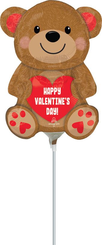 Cuddly Bear Balloons - 5-Pack Valentine's Day - Image 1