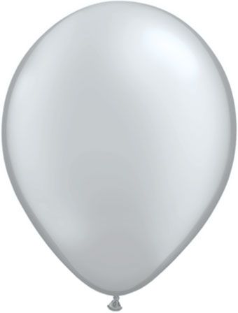 Metallic Silver Latex Balloons - Bag of 100 - Image 1