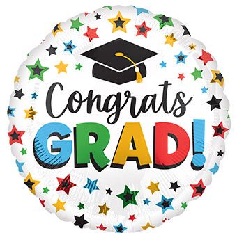 Multi-Colored Congrats Grad Foil Balloon 28 Inch - Image 1