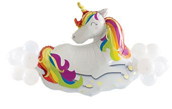 Unicorn Balloon 49" Foil - Rainbow Party - Image 1