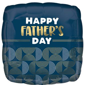 Blue Father's Day Balloon with Ribbed Lines - Foil Balloon - Image 1