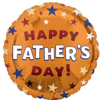 Orange Father's Day Stars Foil Balloon 18 Inch - Image 1
