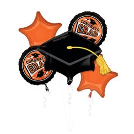 Graduation Balloon Bouquet - Orange - Image 1