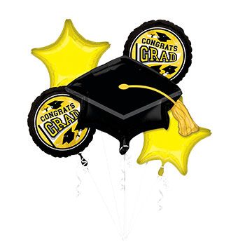 Graduation Balloon Bouquet - Yellow - Image 1
