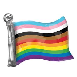 Progress Pride Rainbow Flag 27" Foil Balloon - Image 1