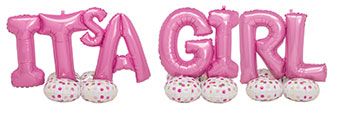 It's A Girl Balloon Kit 34" Tall - Party Supplies - Image 1