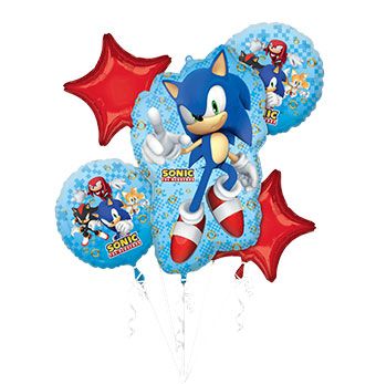 Sonic The Hedgehog Balloon Bouquet - 18" Foil - Image 1