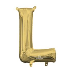 White Gold Letter L Foil Balloon - Novelty Shape - Image 1