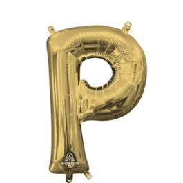 Letter P Foil Balloon White Gold - Single Decoration - Image 1