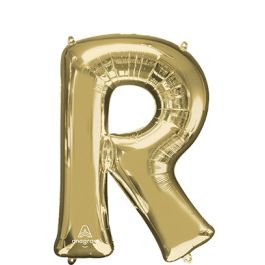 White Gold Letter R Foil Balloon 30 Inch - Image 1