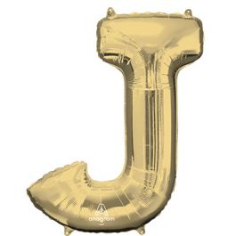Gold Foil Balloon Letter J | Large Initial Balloons - Image 1