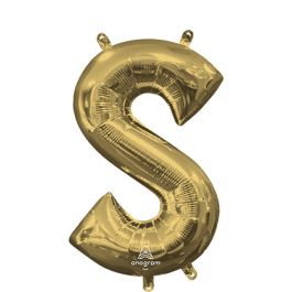 Gold Foil Letter S Balloon - Initial Decoration - Image 1