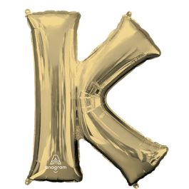 Gold Foil Letter K Balloon - Large Shaped Party Decoration - Image 1
