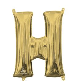 White Gold Letter H Foil Balloon 18 Inch - Image 1