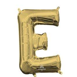 White Gold Letter E Foil Balloon 18 Inch - Image 1