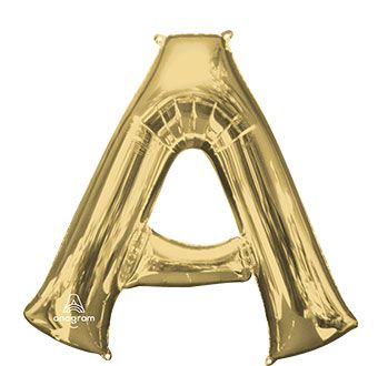 Gold Letter A Balloons - 3-Pack - Image 1