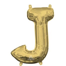 Gold Foil Balloon Letter J - Decorative Party Sign - Image 1