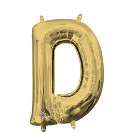 White Gold Letter D Foil Balloon 18 Inch - Image 1