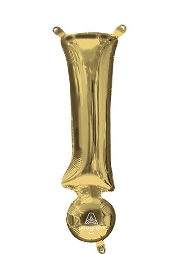 Exclamation Point Balloon - 5-Pack Gold Foil - Image 1