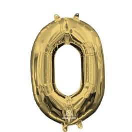 White Gold Number 0 Foil Balloon - Image 1