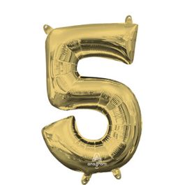 Gold Foil Balloon Number 5 - Milestone Birthday Decoration - Image 1