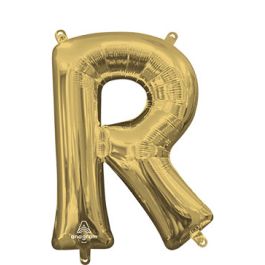 White Gold Letter R Foil Balloon - Large Display - Image 1
