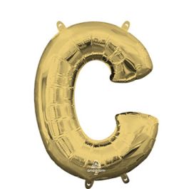 White Gold Letter C Foil Balloon 18 Inch - Image 1