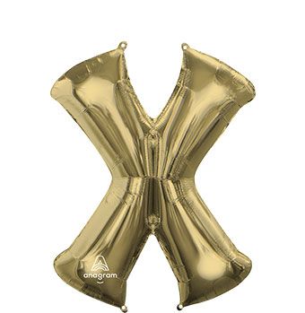 Gold Letter X Balloon - 3-Pack - Image 1