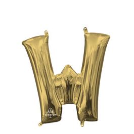 White Gold Letter W Foil Balloon - 18 Inch - Image 1