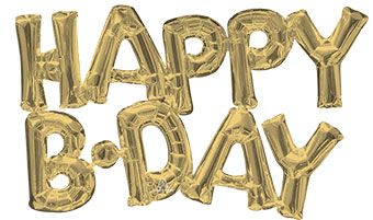 Happy Birthday Balloons - 3-Pack Gold Foil 30" - Image 1