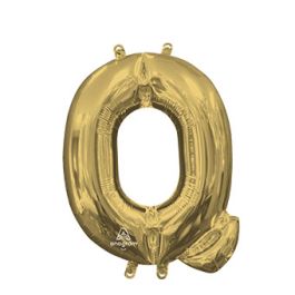 Letter Q Foil Balloon White Gold - Decorative Party Decor - Image 1