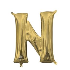 White Gold Letter N Foil Balloon - 18 Inch - Image 1