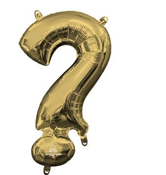 Question Mark Balloon - 5-Pack Gold Foil - Image 1