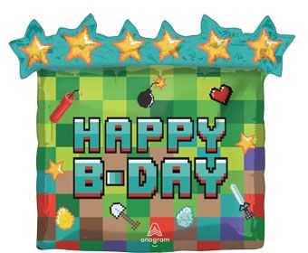 Pixel Party Balloon - 3-Pack - Image 1