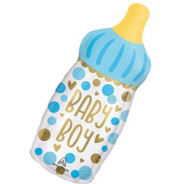 Baby Boy Bottle Foil Balloon 20" - 1 Pack - Image 1