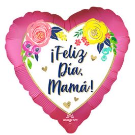 Mother's Day Heart Balloon 28 Inch Watercolor Foil - Image 1