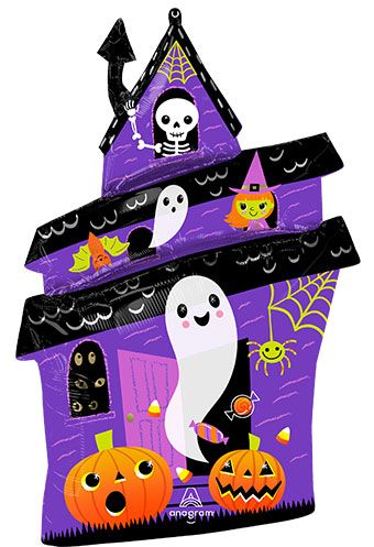 Halloween Haunted House Balloons - 3-Pack - Image 1