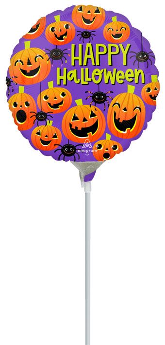 Halloween Spiders & Pumpkins Balloons - 5-Pack - Image 1