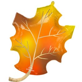 Fall Leaf Foil Balloon 34 Inch - Autumn Decor - Image 1